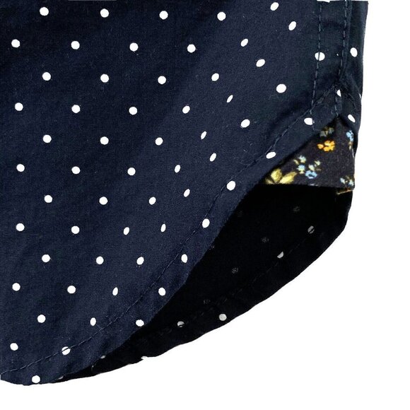 Denim & Flower Ricky Singh Mens size Large Button Front S/S Shirt Navy Polka Dot - Picture 5 of 10